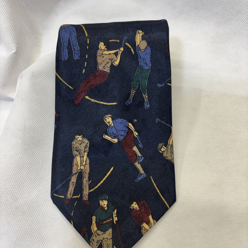 Johnny Carson Tie. Colorful Golf  Made In USA.